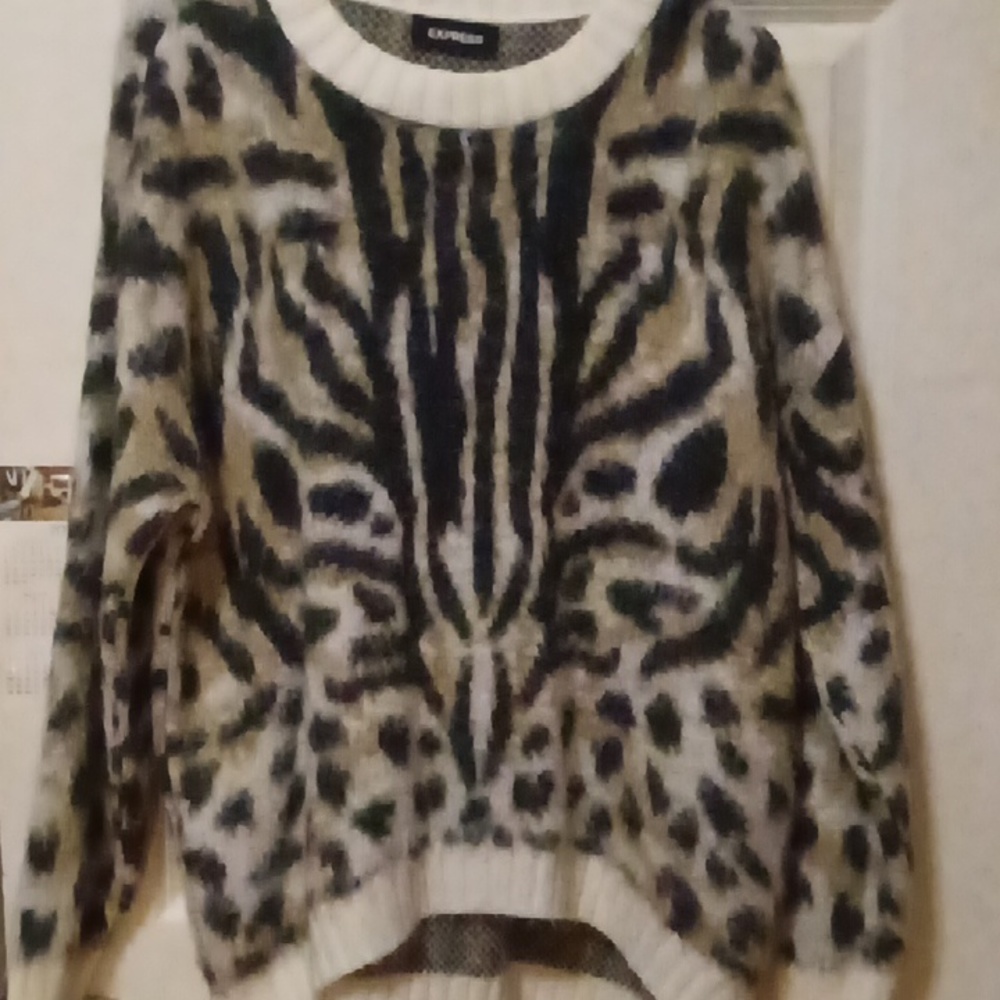 Oversized Express sweater size small animal print
